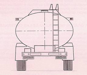 Fig .7: Escala antideslizante de acceso al domo de la cisterna, provista de barandillas en la plataforma de desembarco a la pasarela